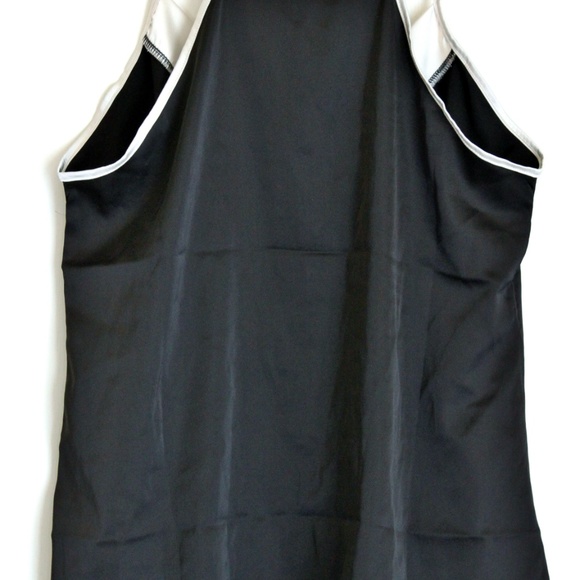Cami Black Top Poly Satin White Trim Classy Modern - Picture 5 of 8